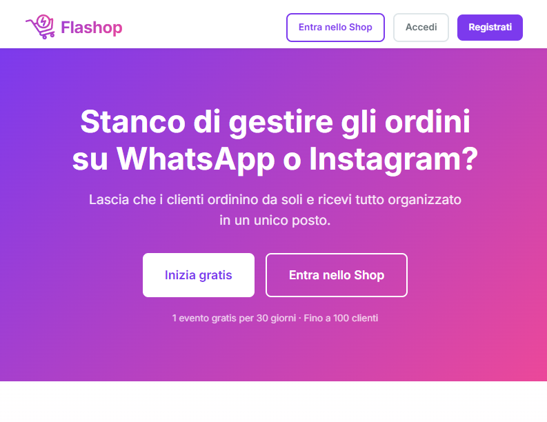 Flashop - Vendite temporanee su invito